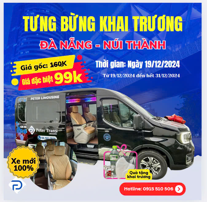 Khai trương tuyến xe Đà Nẵng Núi Thành chỉ 99k